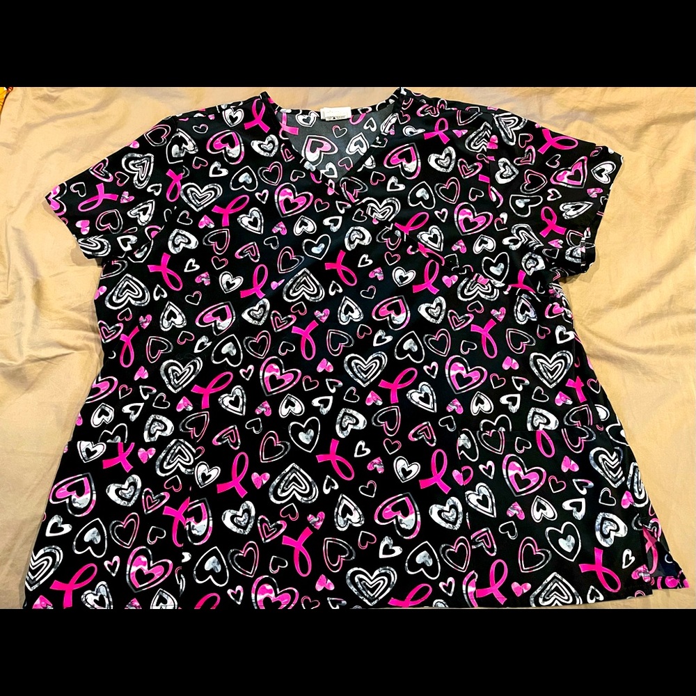 Pink ribbon Scrubstar Breast Cancer 3xl